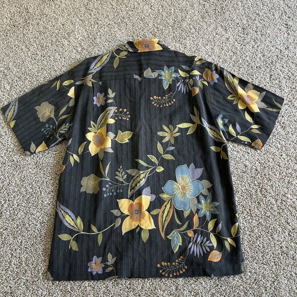 Tommy Bahama Mens Size L Silk Hawaiian Floral Print Button Down Shirt - Picture 5 of 7